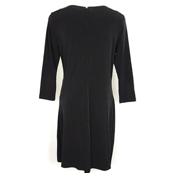 Michael Kors Women's Black Sheath Long Sleeves Dress Fold over Front Size Medium - Picture 2 of 9